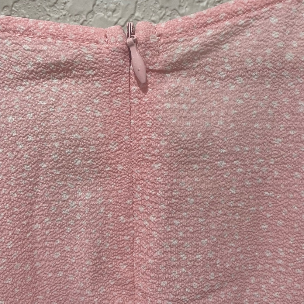 Women's Long  Sleeve Pink Polka Dot Romper  V-Neck Jumpsuit Tie &  Ruffles XXL - Picture 7 of 7